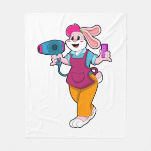 Couverture Polaire Rabbit en coiffeur avec sèche-cheveux & peigne