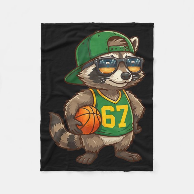 Couverture Polaire Raccoon Basketball 67 Gen Alpha Slang Srts Men Boy (Devant)