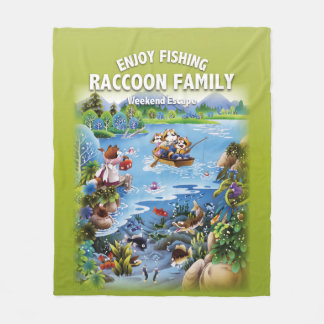Couverture Polaire RACCOON FAMILY Enjoy Fishing