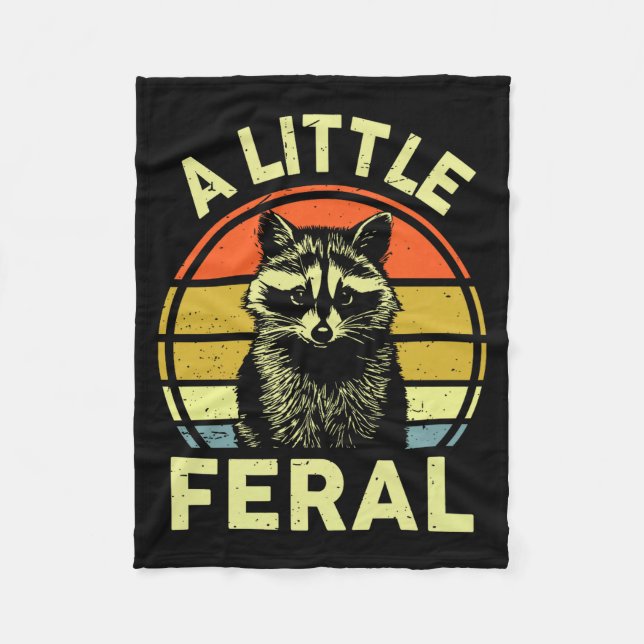 Couverture Polaire Raccoon-shirt A Little Feral Funny Raccoon Premium (Devant)