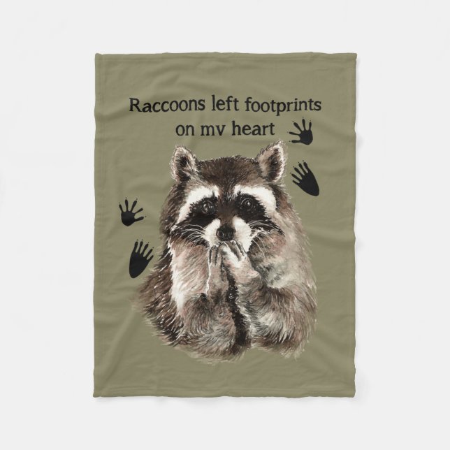 Couverture Polaire Raccoons laissés des empreintes sur ma citation du (Devant)