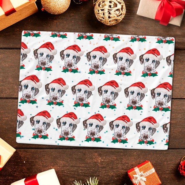 Couverture Polaire Race de chien dalmatien Noël (Créateur téléchargé)