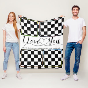 Couverture Polaire Racing Love Photo collage Anniversaire Valentine