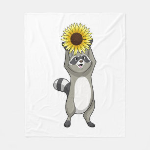 Couverture Polaire Racoon avec tournesol