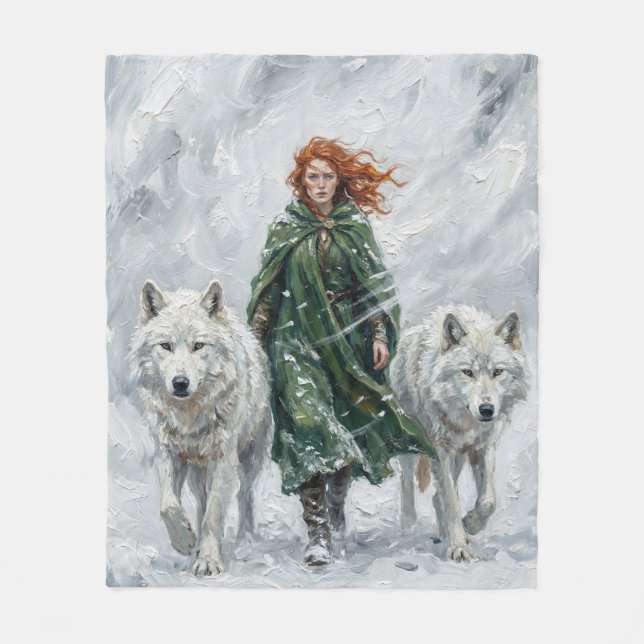 Couverture Polaire Radiant Peace Dove Lantern Imbolc Snowdrops Art (Devant)