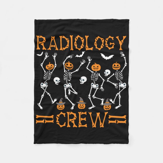 Couverture Polaire Radiology Crew Dancing Skeleton Citrouille Funny H (Devant)