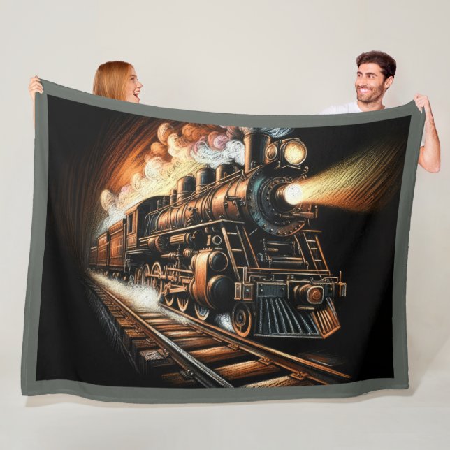 Couverture Polaire Railfan du moteur de train antique (En situation)
