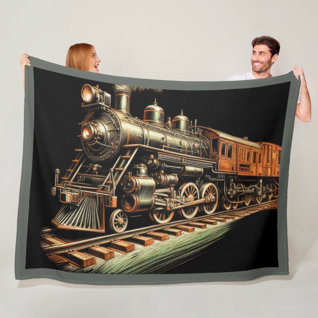 Couverture Polaire Railfan du moteur de train antique (En situation)