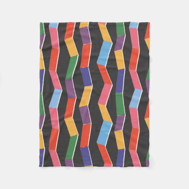 Couverture Polaire Rainbow abstrait zig zag sans couture motif, pois  (Devant)
