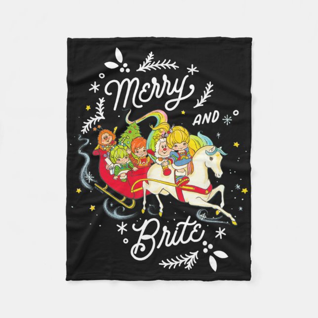 Couverture Polaire Rainbow Brite Noël Merry And Brite Traîneau Rid (Devant)