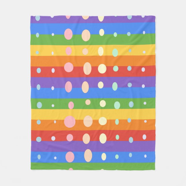 COUVERTURE POLAIRE RAINBOW DOT STRIPES (Devant)