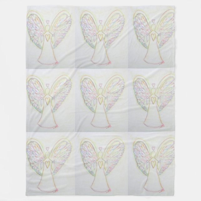Couverture Polaire Rainbow Hearts Guardian Angel Fleece Blanket (Devant)