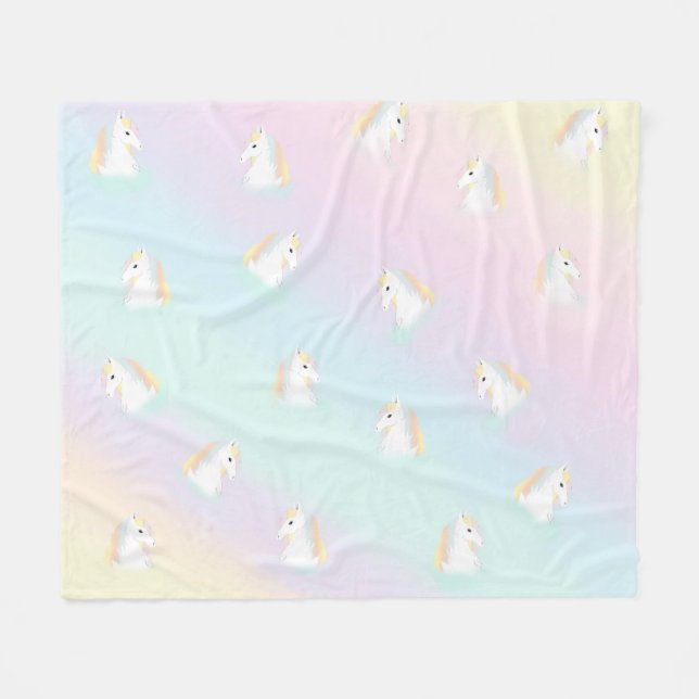 Couverture Polaire Rainbow Horse Unicorn Equestrium Girly (Devant (Horizontal))