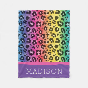 Couverture Polaire Rainbow Leopard Poster de animal Motif Baby Girl
