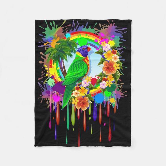 Couverture Polaire Rainbow Lorikeet Parrot Fleece_Blanket (Devant)