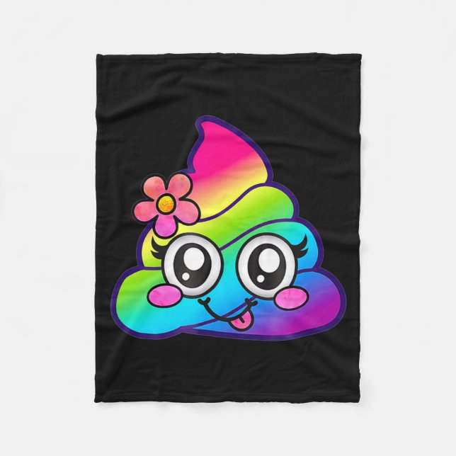 Couverture Polaire Rainbow Op Emoji Cute Unicorn O Flower Silly  (Devant)