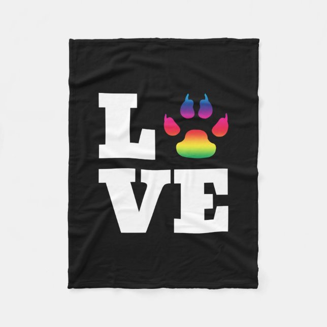 Couverture Polaire Rainbow paw (Devant)
