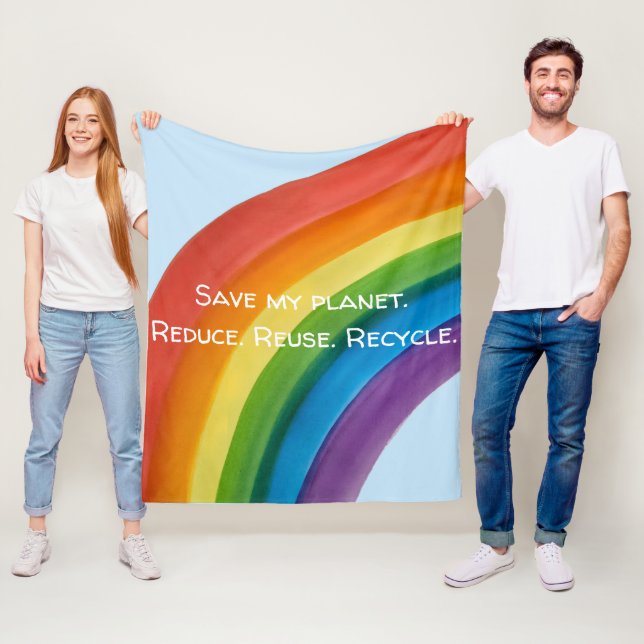 Couverture Polaire RAINBOW Sauvegarder ma planète (personnalisable) (En situation)