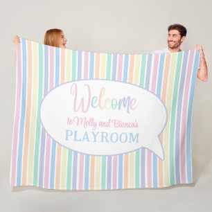 Couverture Polaire Rainbow stripes salle de jeux pour enfants personn
