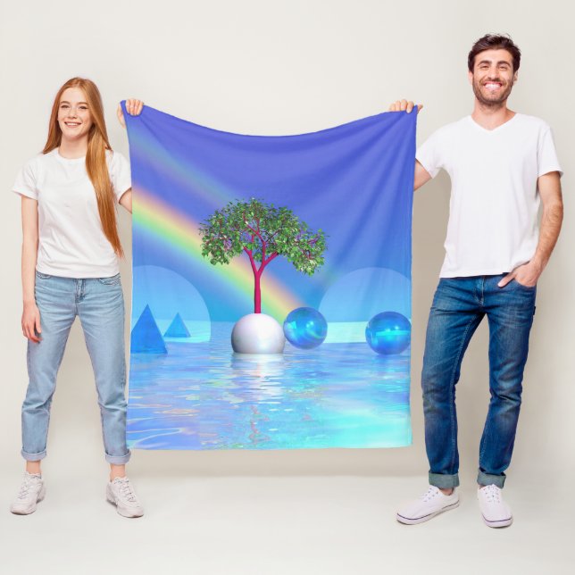Couverture Polaire Rainbow Tree (En situation)