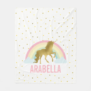 Couverture Polaire Rainbow Unicorn Girl