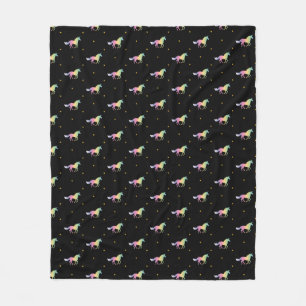 Couverture Polaire Rainbow Unicorns & Gold Stars Motif