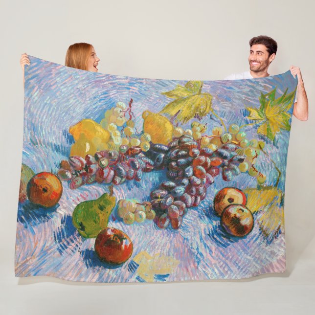 Couverture Polaire Raisins, citrons, poires et pommes, Van Gogh (En situation)