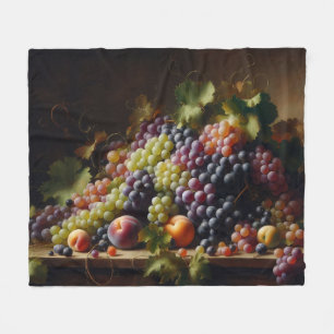Couverture Polaire Raisins et fruits Peinture à vie morte