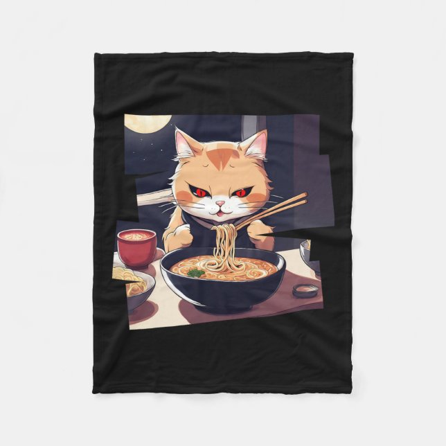 Couverture Polaire Ramen Kawaii Cat Anime 1 (Devant)
