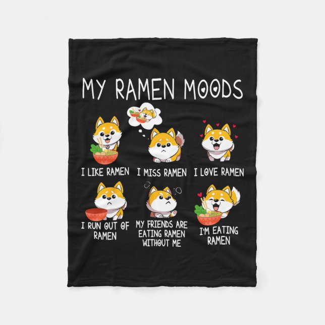 Couverture Polaire Ramen Shiba Inu Amoureux des chiens Nouilles Japon (Devant)