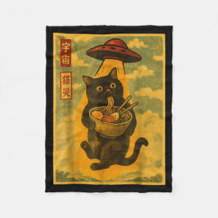 Couverture Polaire Ramen Ufo Chat Drôle Anime Japonais Pour Hommes Fe