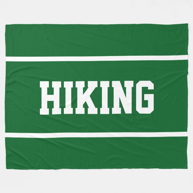 Couverture Polaire Randonnée Textes Blancs Sport Sur Fond Vert Forêt (Devant (Horizontal))