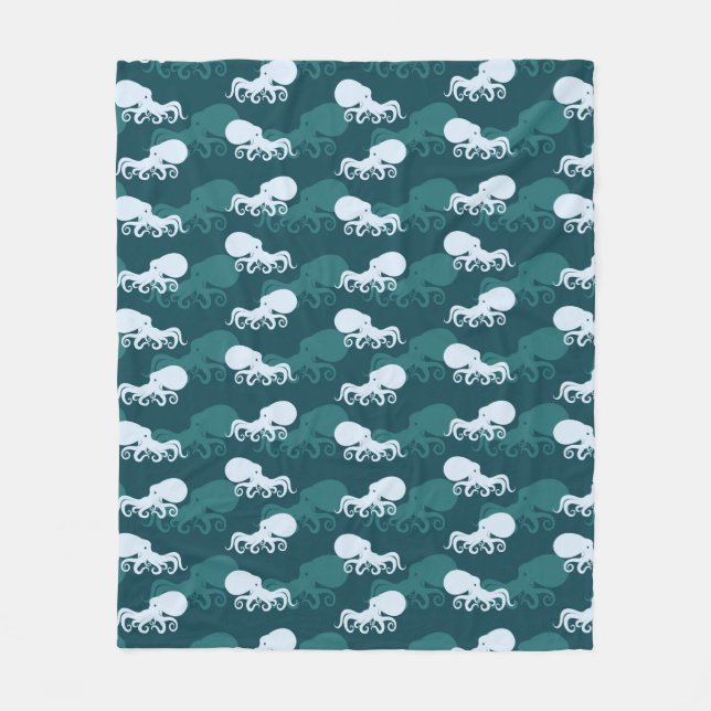 Couverture Polaire Rangées de motif de poulpe (Devant)