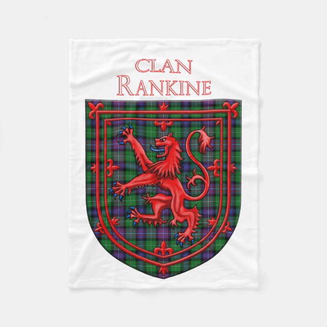 Couverture Polaire Rankine Tartan Scottish Plaid Lion Rampant (Devant)