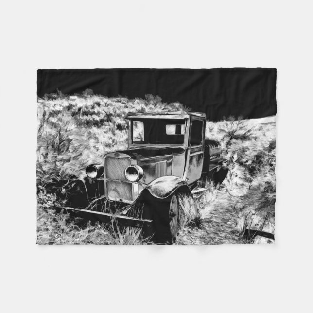 Couverture Polaire Rappelez-vous quand - Camion Vintage (Devant (Horizontal))