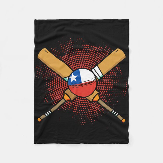 Couverture Polaire Raquette de cricket chilienne et drapeau Ll du Chi (Devant)