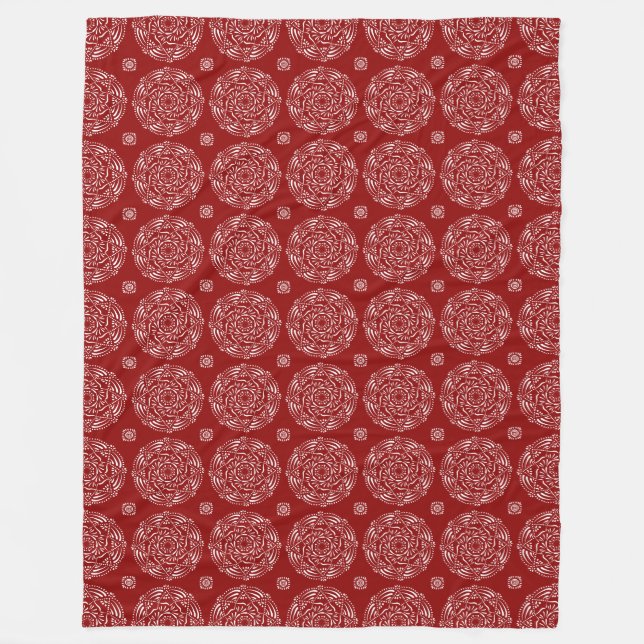 Couverture Polaire Raspberry Mandala (Devant)