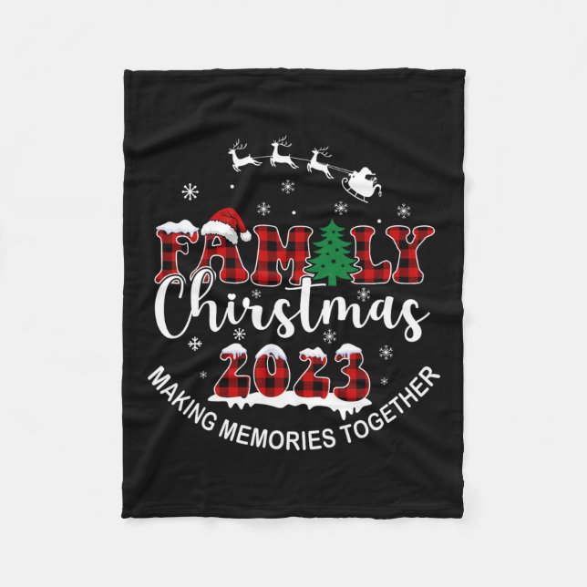 Couverture Polaire Rassembler les souvenirs Buffalo Plaid Family Chri (Devant)