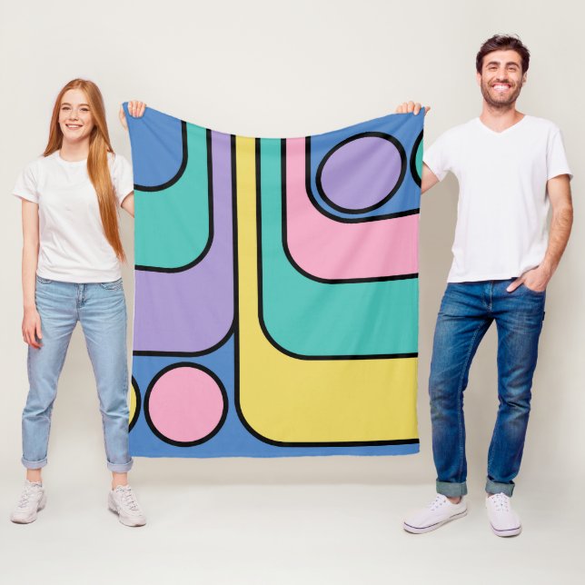 Couverture Polaire Rationalisation Moderne Style rétro Design géométr (En situation)