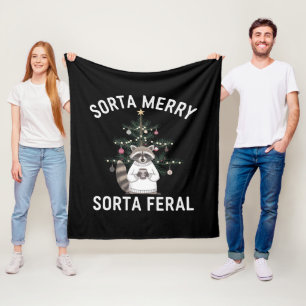 Couverture Polaire Raton de Noël plutôt joyeux plutôt sauvage Noël