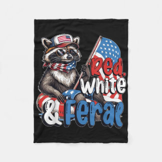 Couverture Polaire Raton laveur 4 juillet patriotique mignon rouge bl