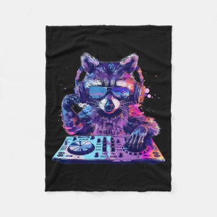 Couverture Polaire Raton laveur Dj Edm Techno House Musique Animal Dr