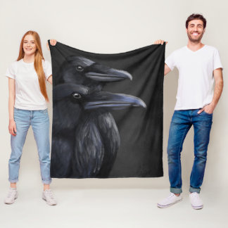 Couverture Polaire Raven Shadows : Duo mystique à Noir
