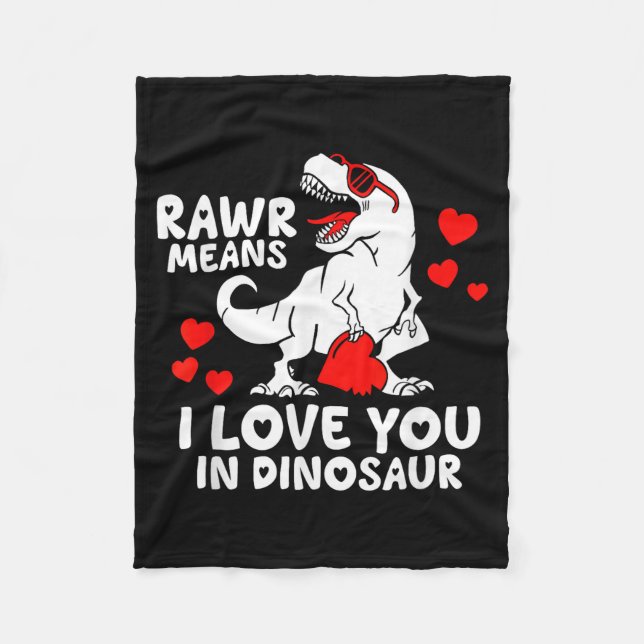Couverture Polaire Rawr Means I Love You In Dinosaur Valentine’s Day  (Devant)