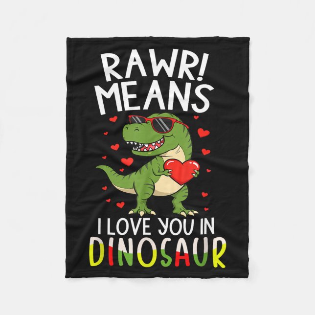 Couverture Polaire Rawr Means I Love You In Dinosaur Valentine’s Day  (Devant)
