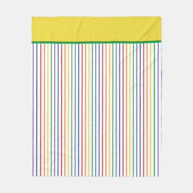 Couverture Polaire Rayé de couleurs arc-en-ciel  (Devant)