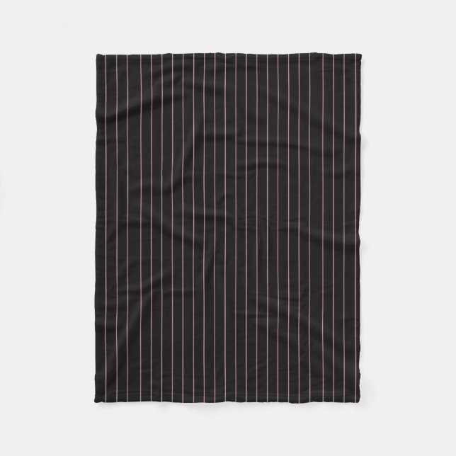 Couverture Polaire rayé noir et rose (Devant)