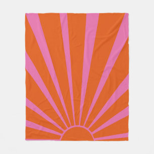 Couverture Polaire Rayon Solaire Coloré Fuchsia Et Orange