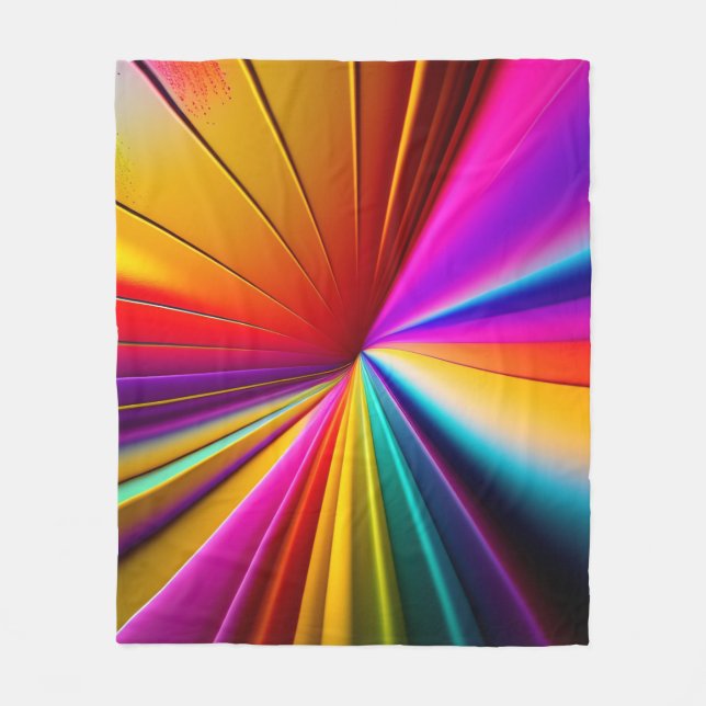 Couverture Polaire Rayons de couleurs 3D géométriques Abstraits (Devant)