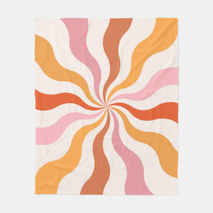 Couverture Polaire Rayons solaires ondulés de style rétro coloré